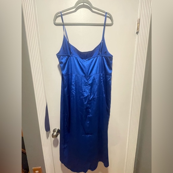 Shein Plus Split Thigh Satin Cami Dress - Picture 4 of 4
